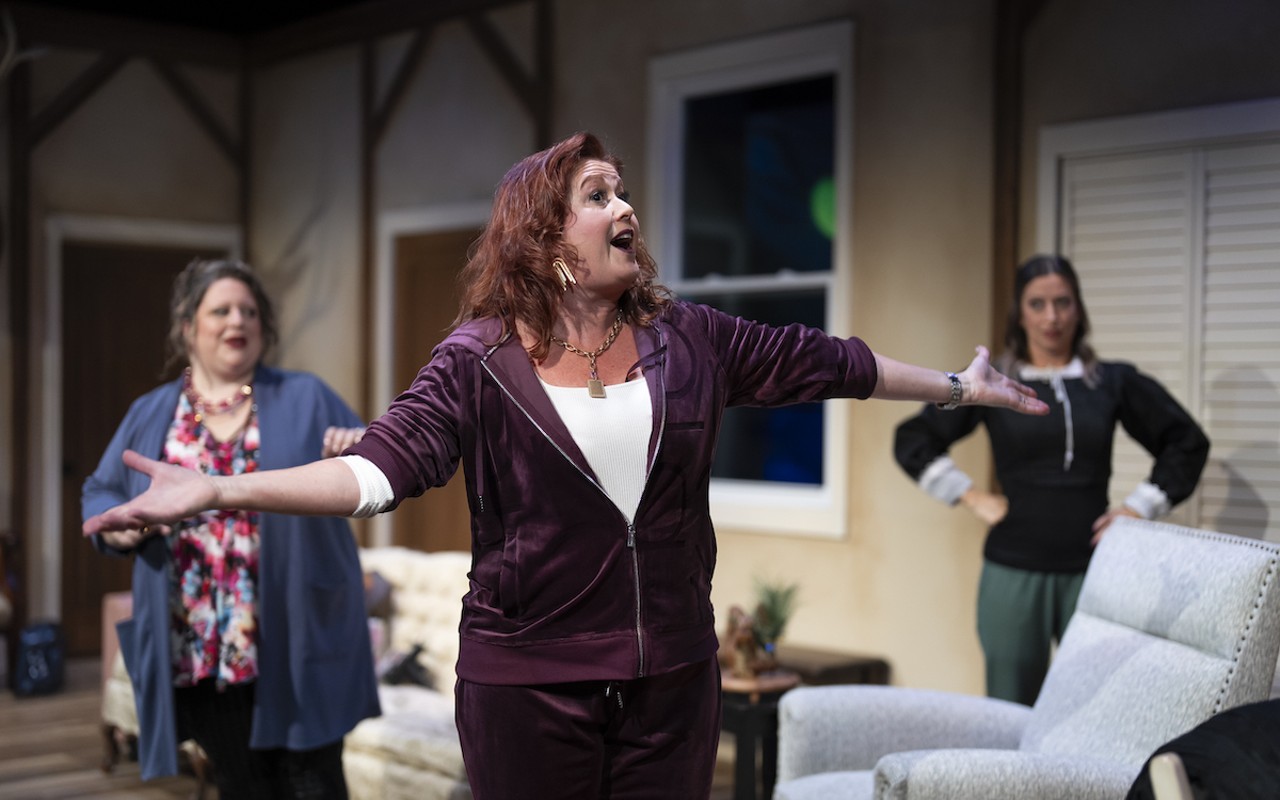 The world premiere of Natalie Symons’ hilarious Nightsweat is quite accurately described in the program as “‘Bridesmaids’ meets ‘Halloween.’”