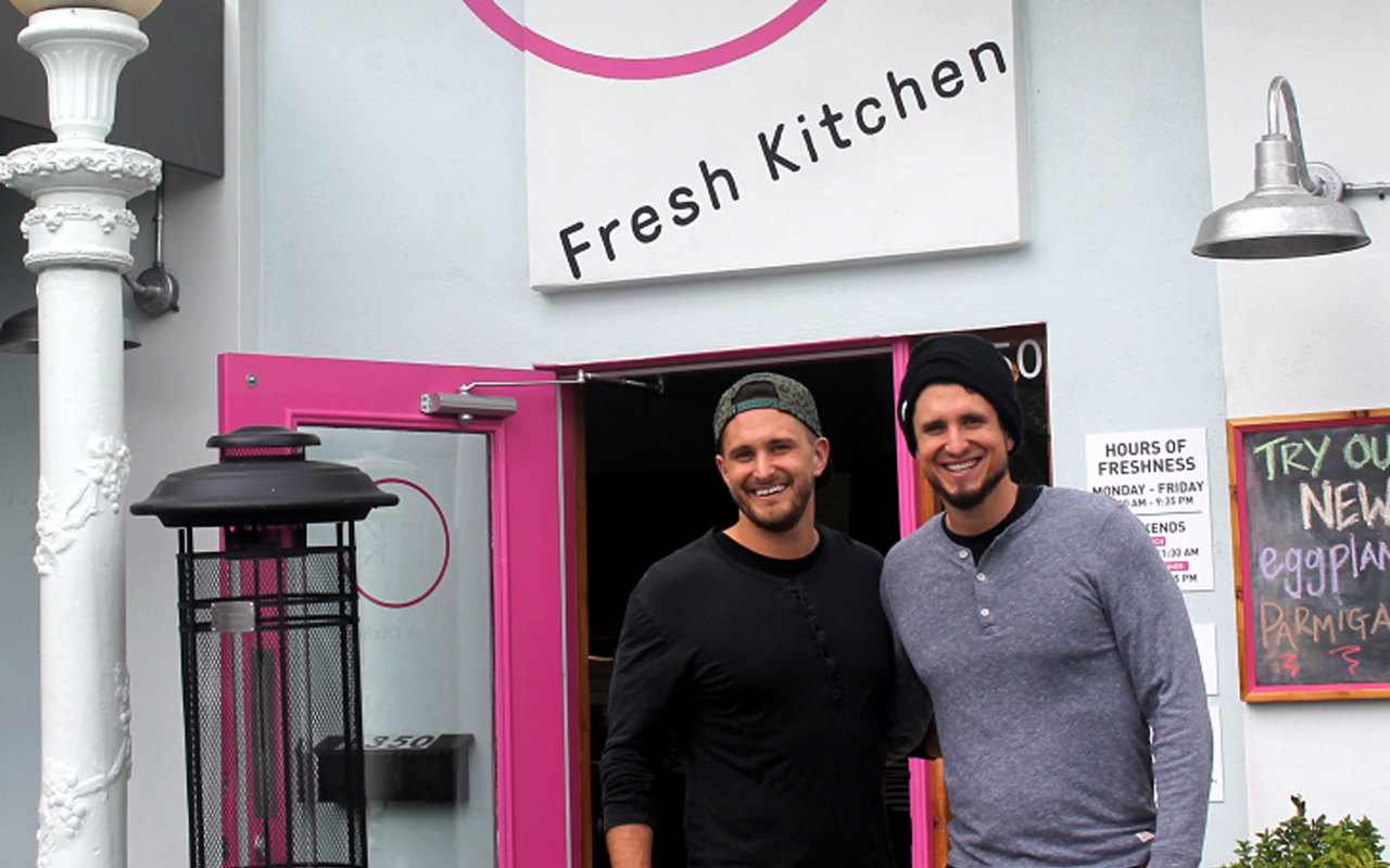 SIBLING SYNERGY: Steven and Matt Lanza in front of Ciccio Restaurant Group's SoHo Fresh Kitchen.