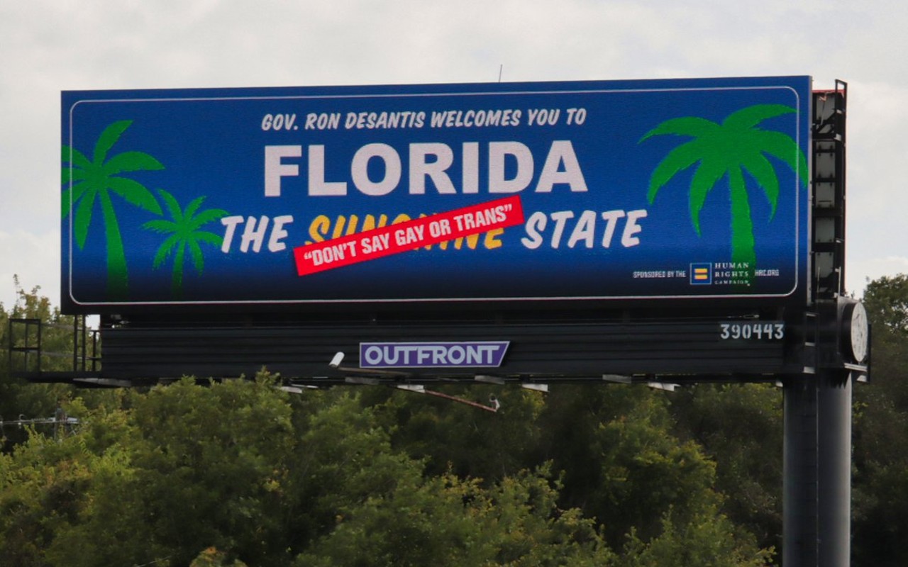New Tampa billboard welcomes travelers to the 'Don't Say Gay or Trans' state