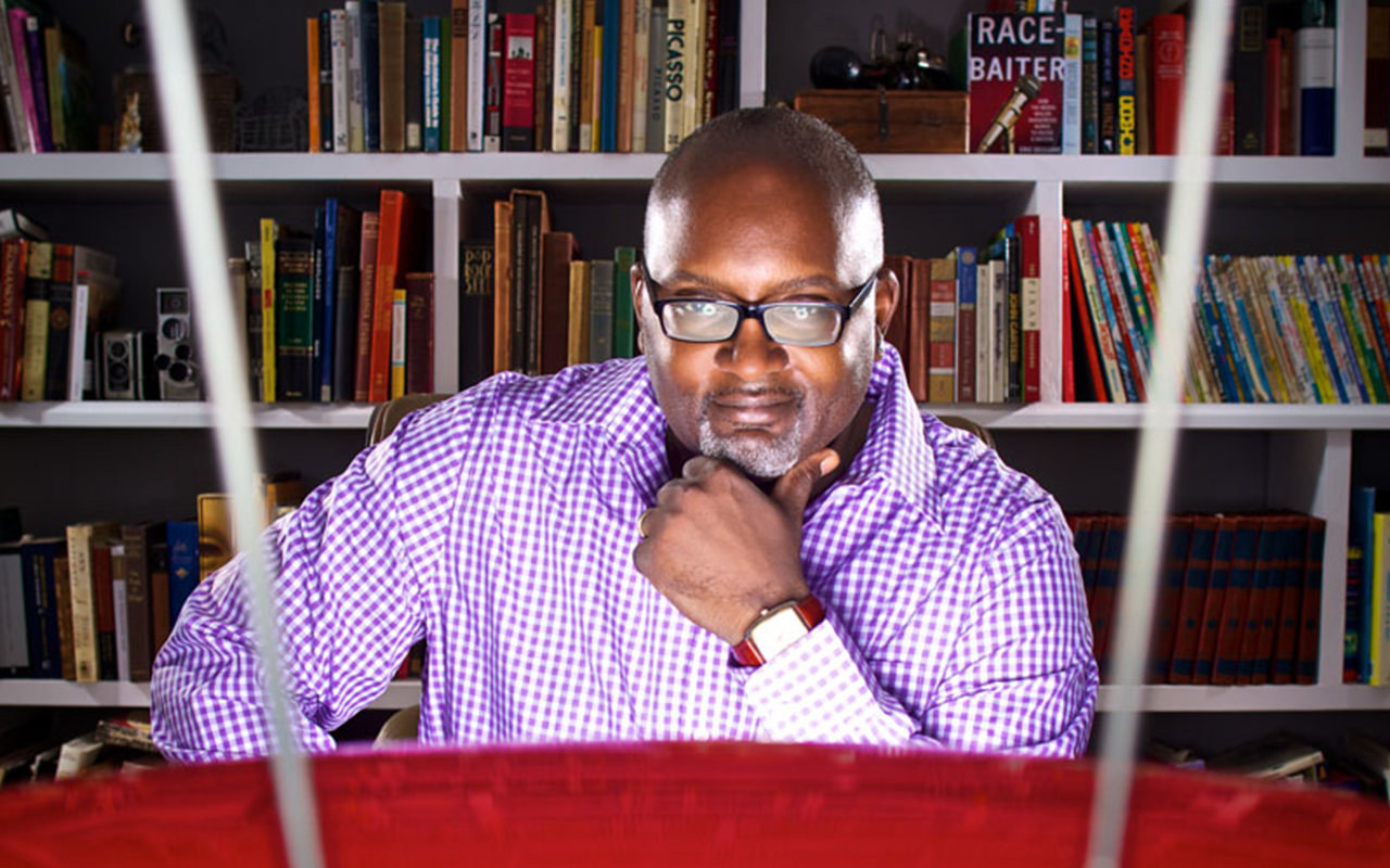 AS SEEN ON TV: No, Eric Deggans wasn't watching Fox News when we took this shot.