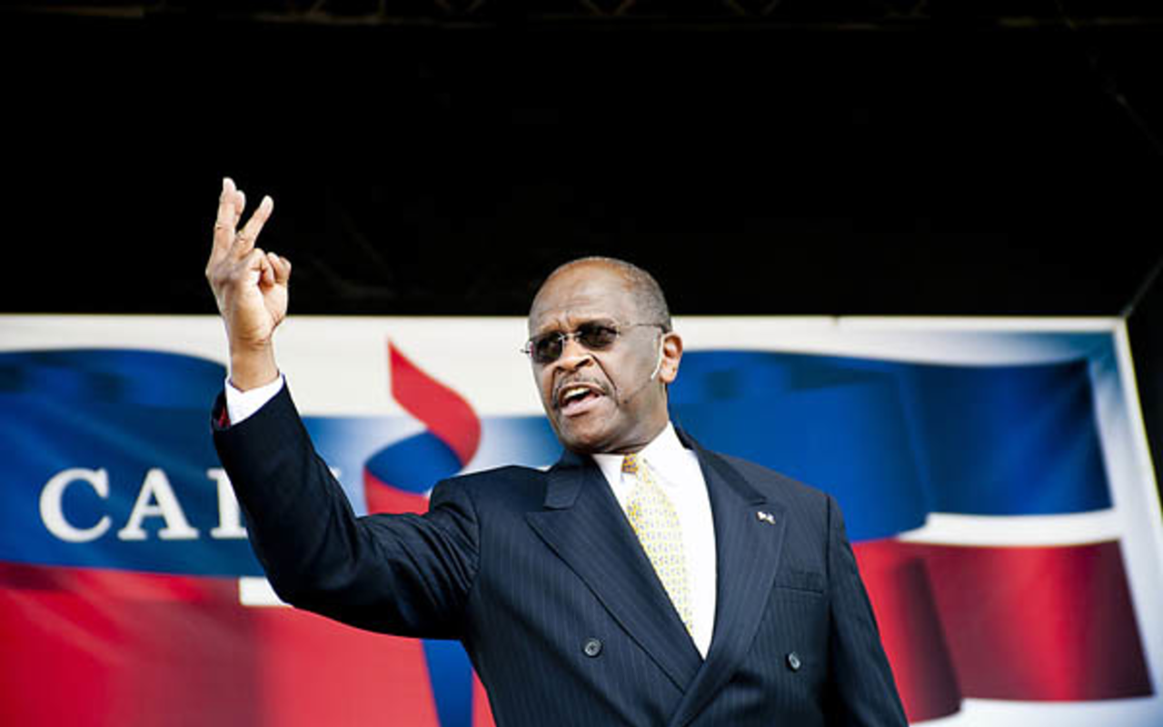 RAISING CAIN: Herman Cain announcing his run for president in Atlanta in May 2011. He won the Florida straw poll last weekend.