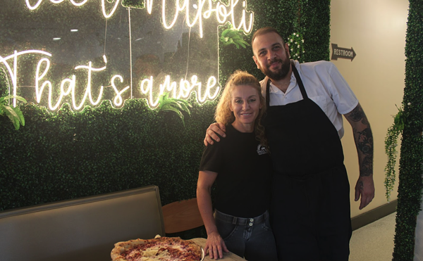 Simona and Andrea Sarpa together at Spacca Napoli restaurant in Carrollwood, Florida.