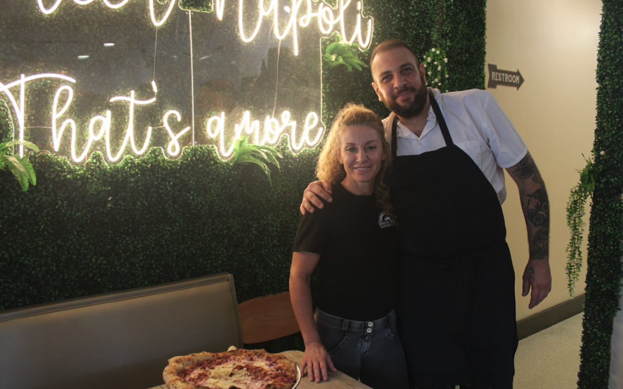 Simona and Andrea Sarpa together at Spacca Napoli restaurant in Carrollwood, Florida.