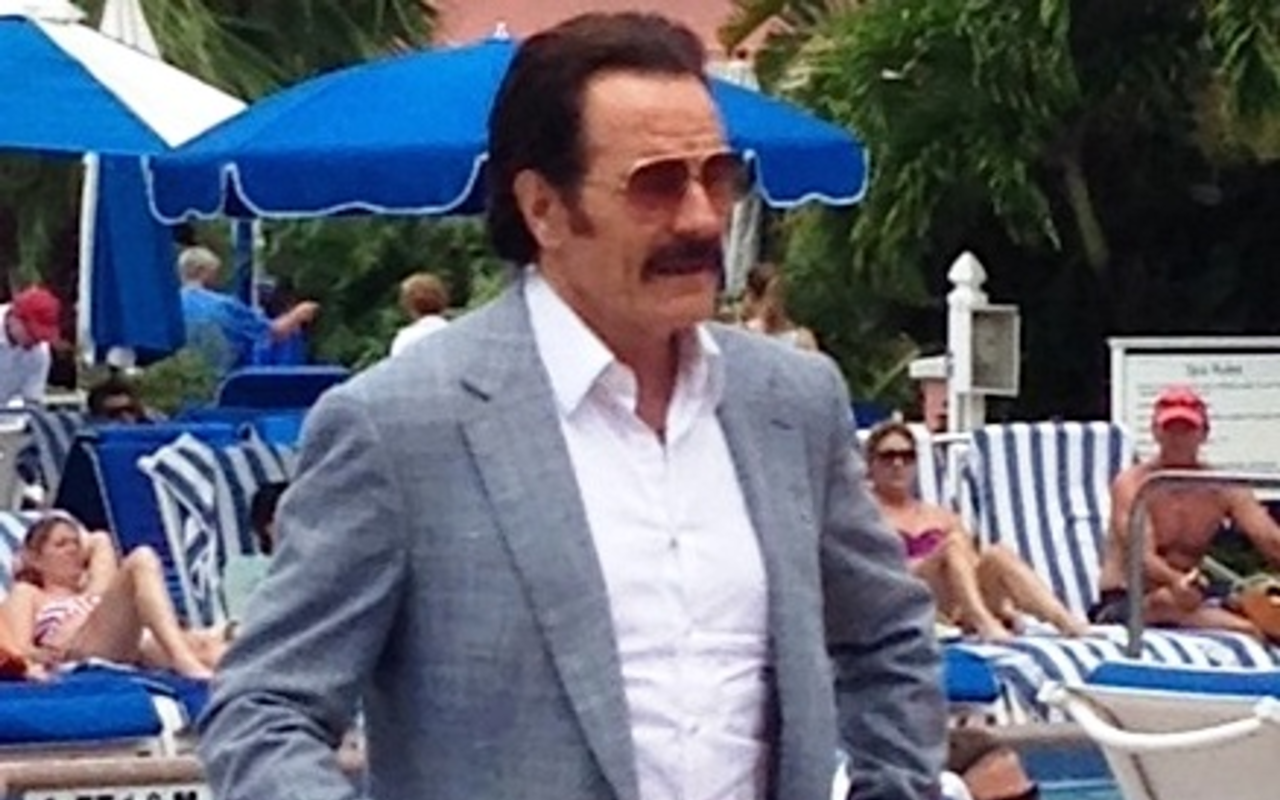 POOL-SIDE STAR: Bryan Cranston at the Don Ce Sar during Infiltrator shooting.