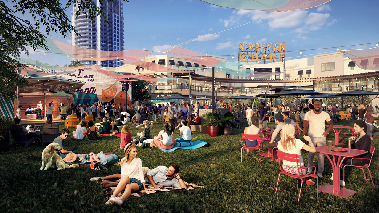 With a local live music program curated by Gasparilla Music Festival, the lawn adds to Sparkman Wharf's "dynamic park-like environment."