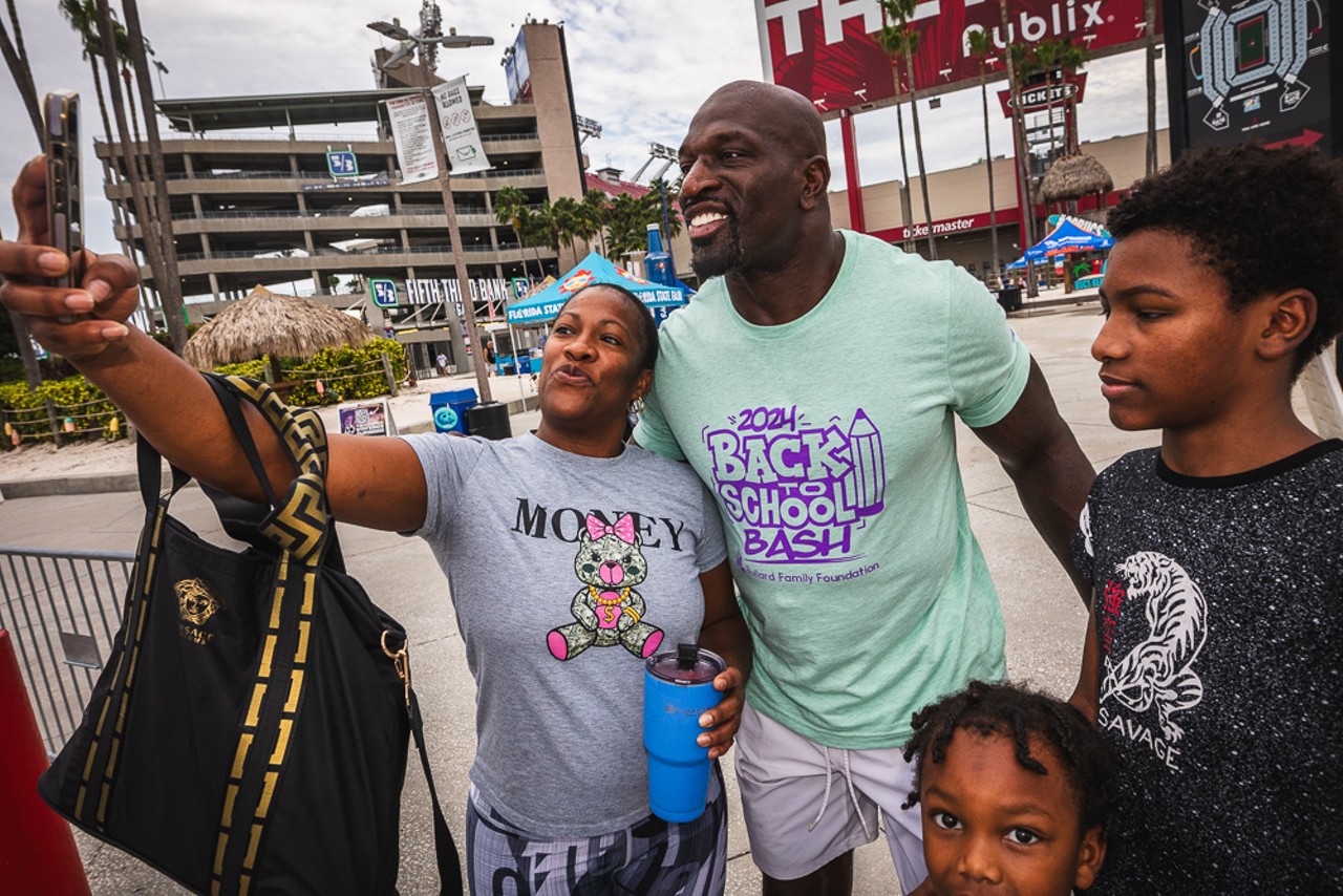 Photo: All the kids getting ready for back-to-school with Tampa’s WWE superstar Titus O’Neil