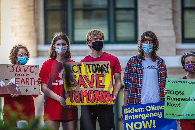 PHOTOS: Climate activists rally at Tampa City Hall to shed light on impending &#145;code red for humanity&#146;