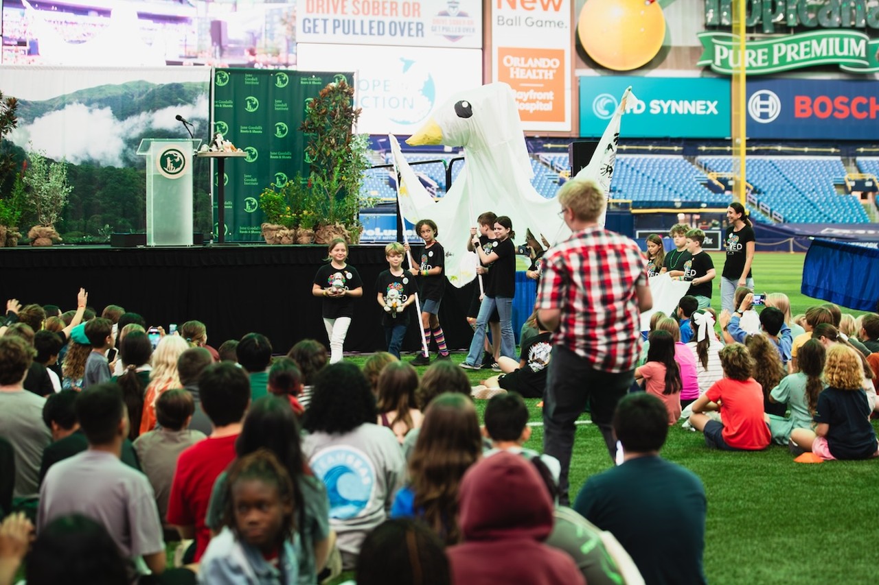 Photos: Dr. Jane Goodall takes the field, talks conservation, at St. Pete's Tropicana Field