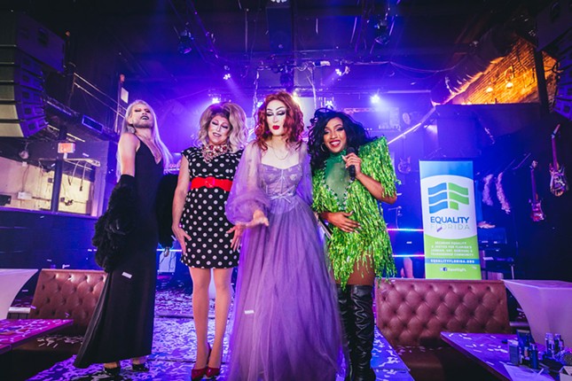 (L-R) Lilith Black, Erica PC, Freya Rose and Angelique Young-Cavalier at Showbar in Ybor City, Florida on May 21, 2023.