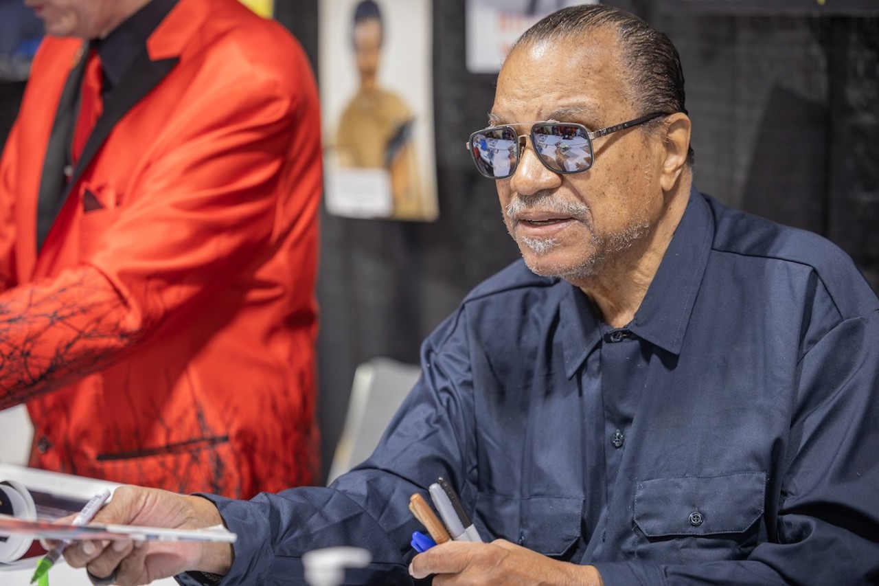 Billy Dee Williams greets fans at Tampa Bay Comic Con in Tampa, Florida on Aug. 23, 2024.