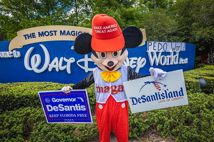 PHOTOS: Far-right protesters attempt, and fail, to blockade Disney World last weekend