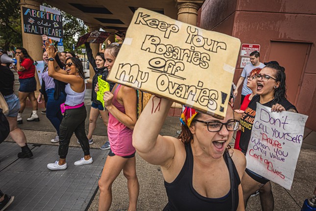 Photos: Hundreds of pro-choice activists marched in downtown Tampa Saturday