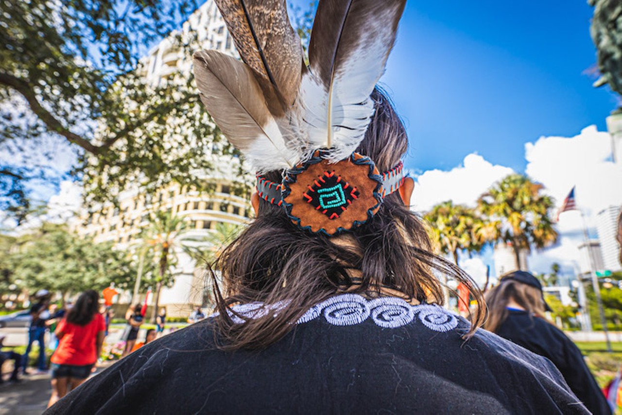 Photos: Indigenous protesters, allies, rally against Tampa&#146;s Christopher Columbus statue