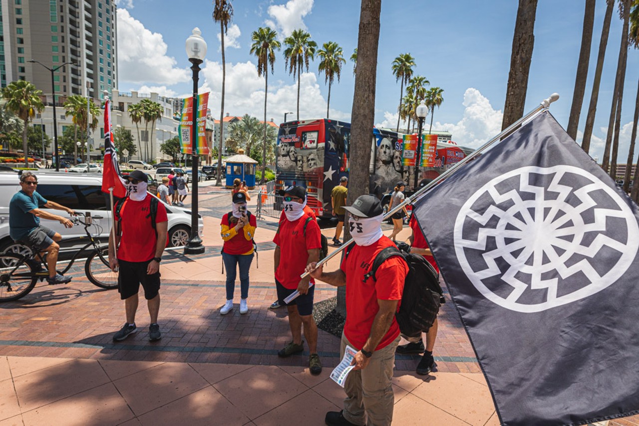 Photos: Neo-Nazis gather outside Turning Point USA summit at Tampa Convention Center