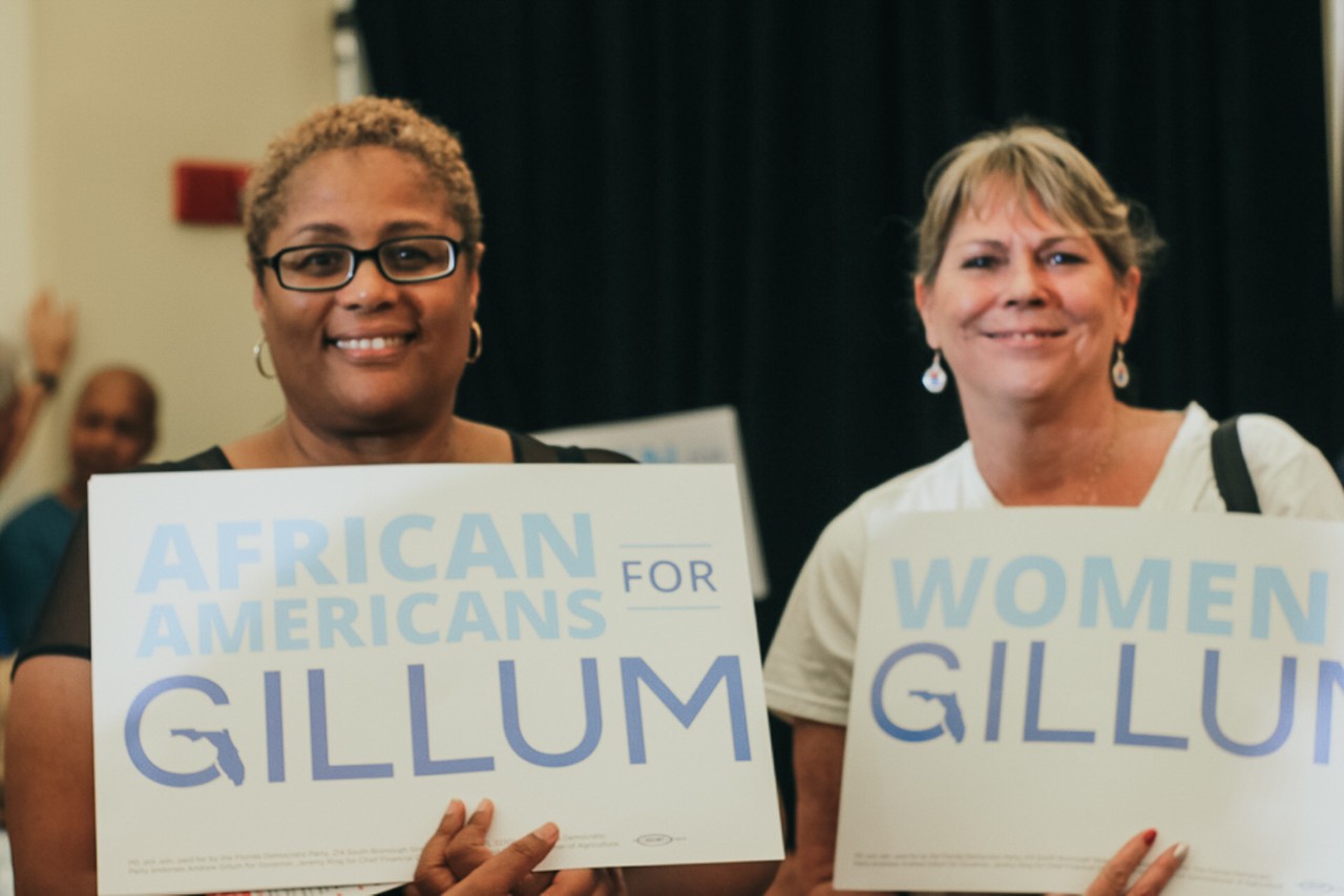 Andrew Gillum supporters at Al Lopez Park in Tampa, Florida on October 27, 2018.
