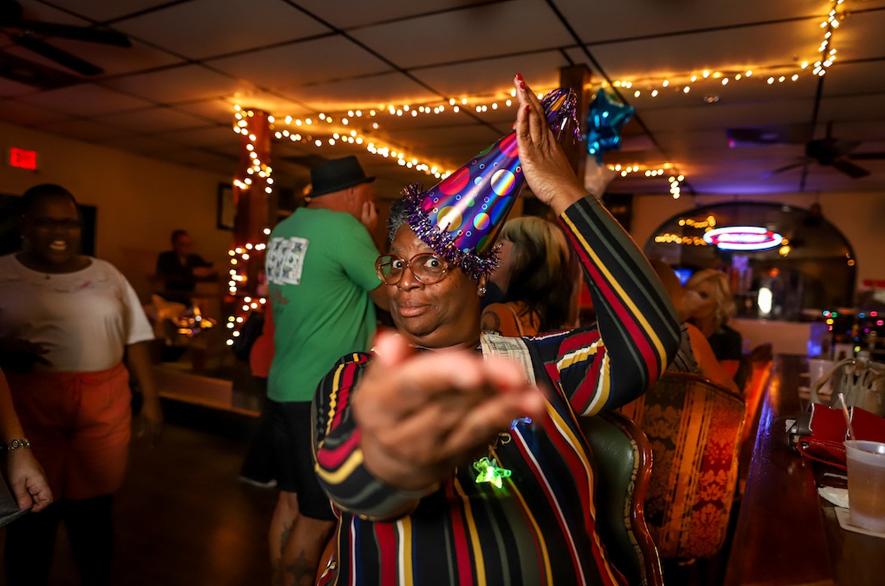 Photos of Lady V holding court at St. Petersburg's VFW Post 39
