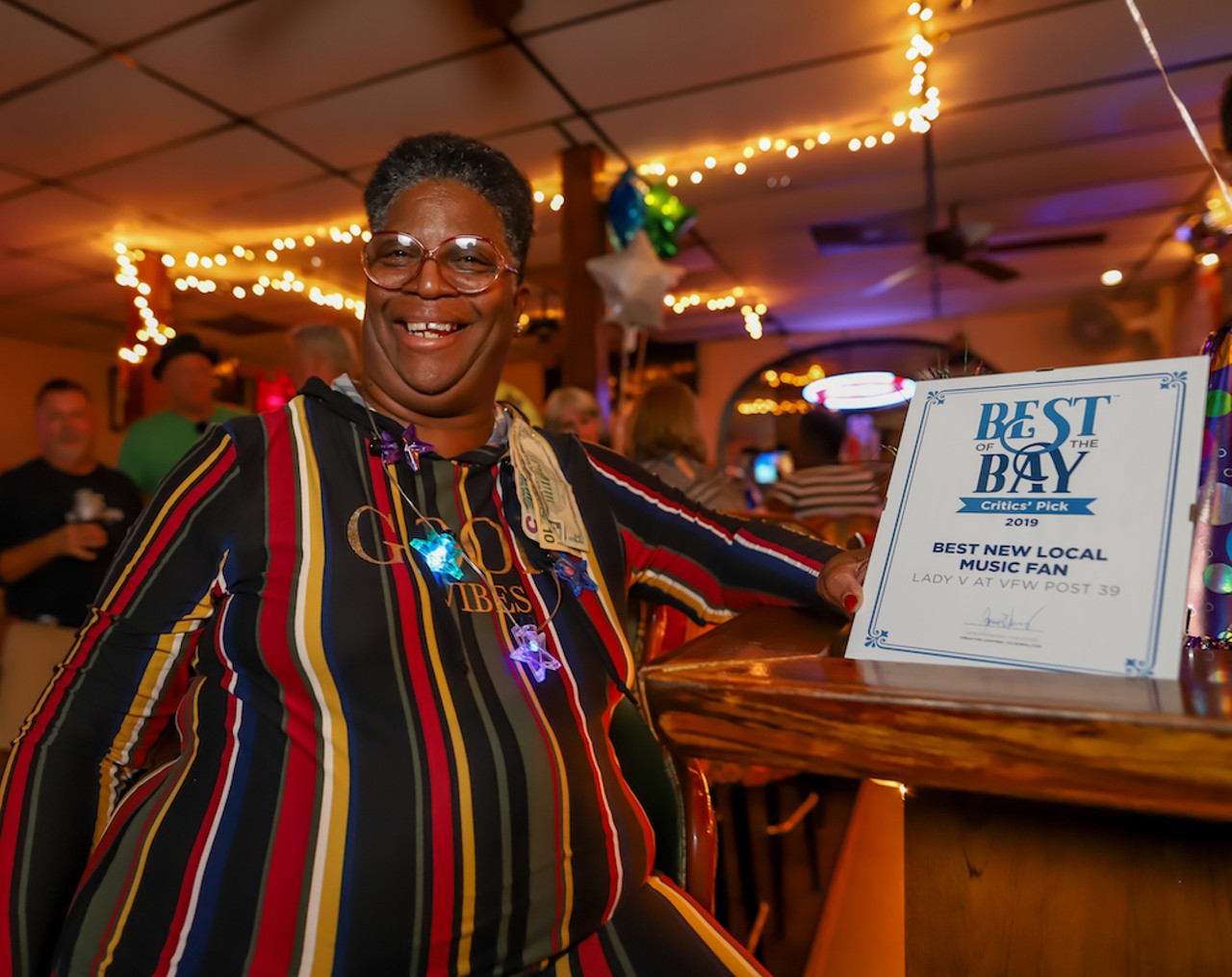 Photos of Lady V holding court at St. Petersburg's VFW Post 39
