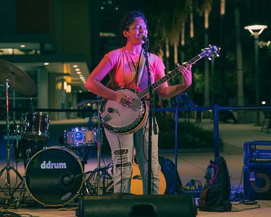 Photos of Perception, Noan Partly and Katara Trio playing downtown Tampa&#146;s socially-distant Rock the Park
