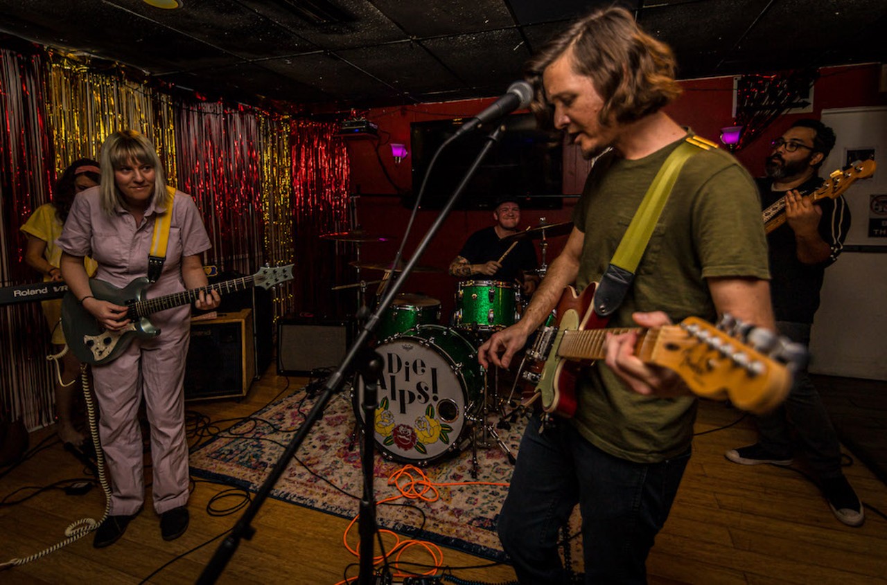 Photos of Tampa indie-rock band DieAlps! releasing a new album in Seminole Heights