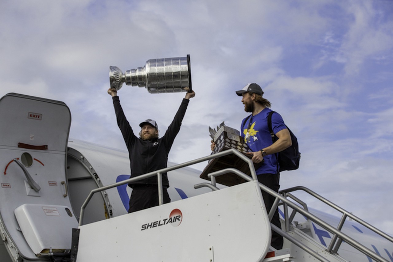 Photos of the Tampa Bay Lightning celebrating their Stanley Cup championship with friends and family