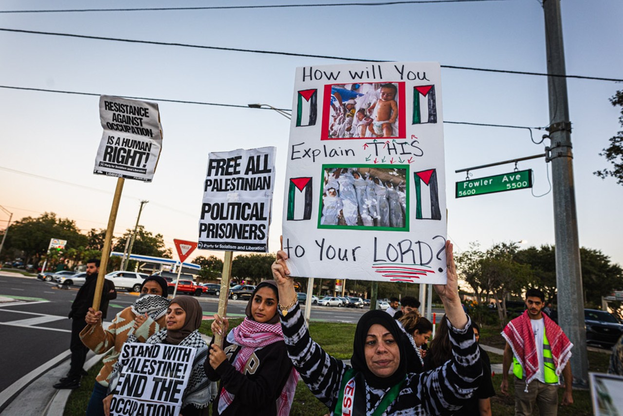 Photos: Pro-Palestinian groups hold vigil near Tampa, as attacks on Gaza enter 12th consecutive day