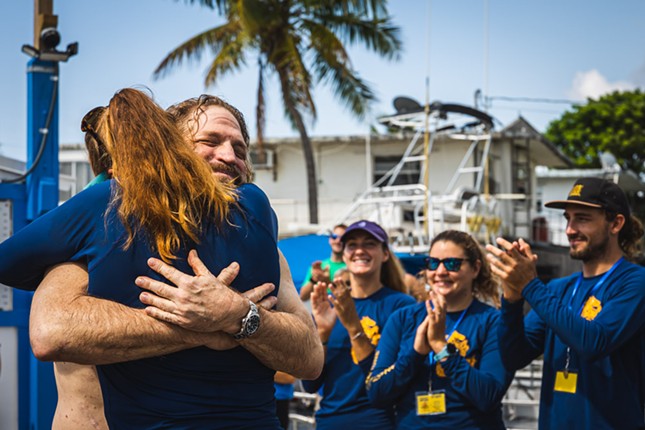 Photos: Record-breaking Florida professor emerges from Key Largo bunker where he spent the last 100 days living underwater