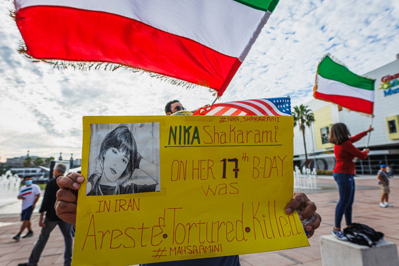 Photos: Tampa Bay Iranian students honor and rally for Mahsa Amini as part of global day of action