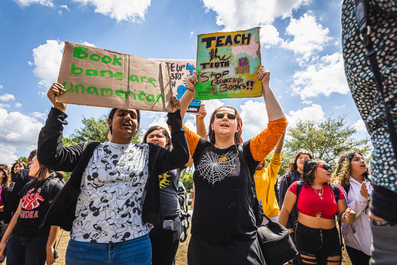PHOTOS: Tampa Bay students and faculty stage walk out in protest of state's attacks on LGBTQ+ and diversity policies