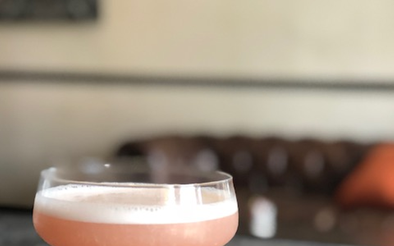 The Lobby Bar's Pink Lady tops Plymouth Gin, lemon and grenadine with an egg white.