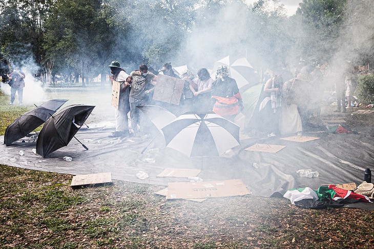 Protesters at the University of South Florida in Tampa, Florida on April 30, 2024.