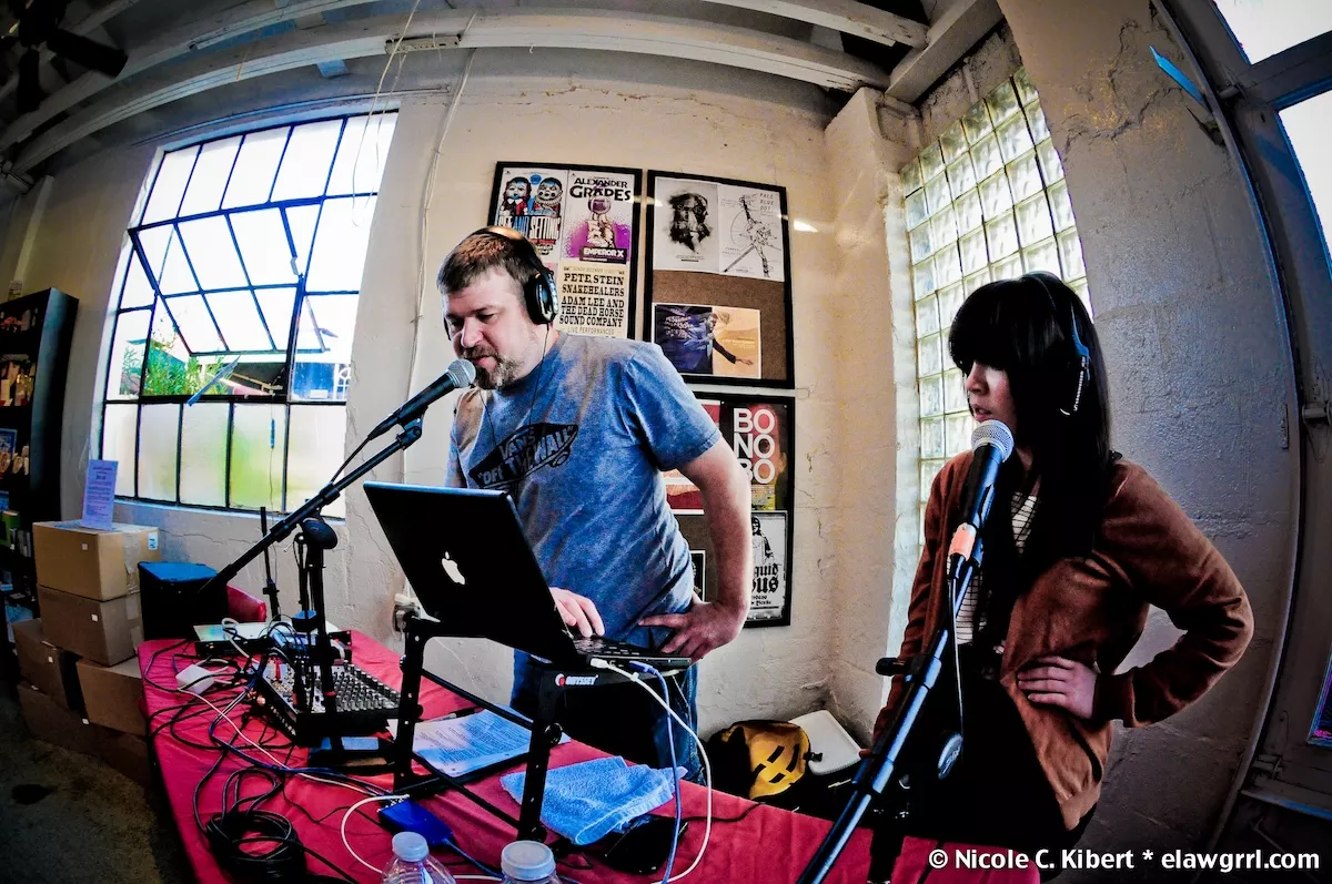 Scott Imrich (L) at Microgroove in Tampa, Florida onDec. 3, 2011.
