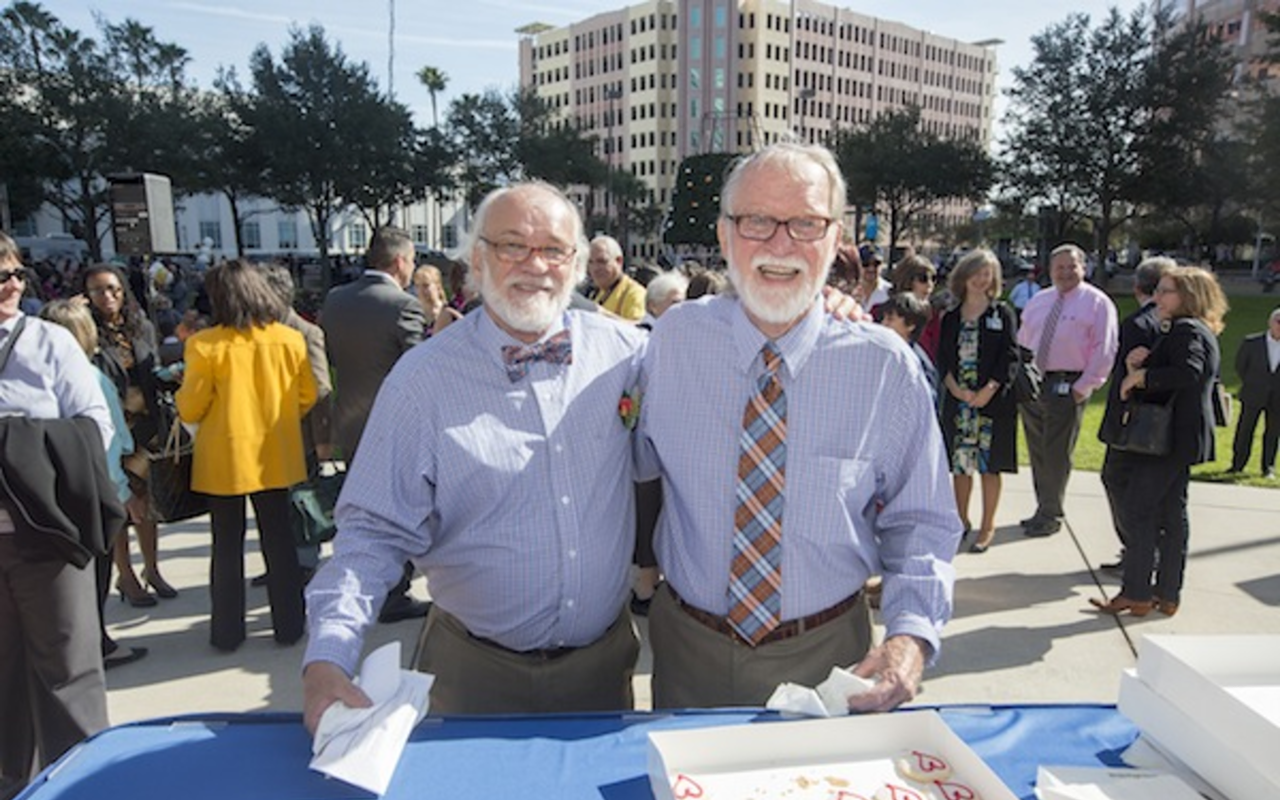 After 35 years, Bud Parsons and Darrell Walker made their relationship official, turning in their marriage license application at the special clerk’s table set up in Chillura Park in January after the lifting of Florida’s same-sex marriage ban.