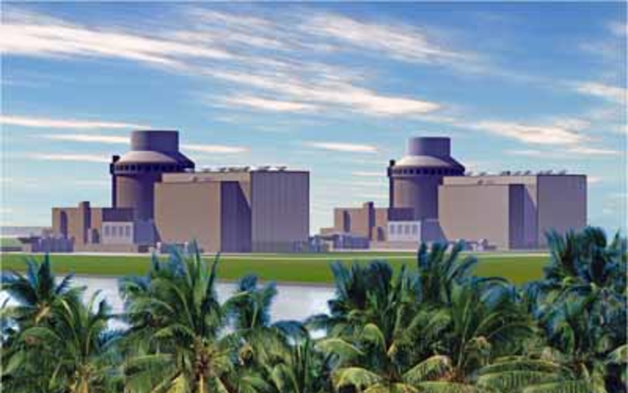 A rendition of the proposed nuclear power plants in Levy County.