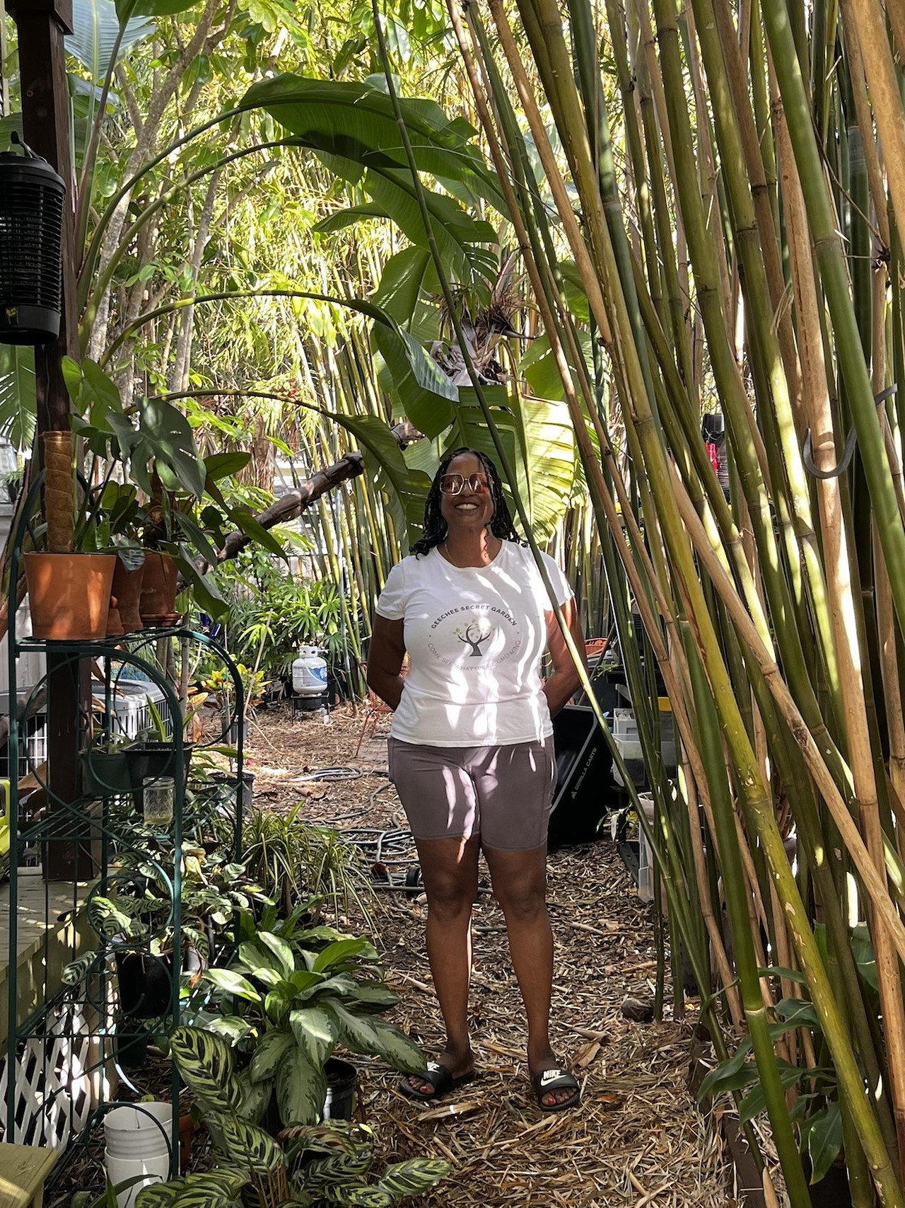 Senoia Brantley has created 'Geechee Secret Garden' next to her West Tampa home and it feels like it’s been there forever.