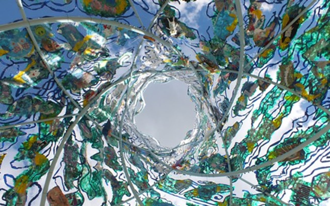 Current Collections challenges viewer/participants to look up through a swirling ocean gyre of plastic debris
