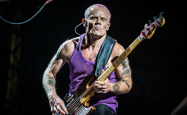 Flea of the Red Hot Chilli Peppers, which plays MidFlorida Credit Union Amphitheatre in Tampa, Florida on June 21, 2023.