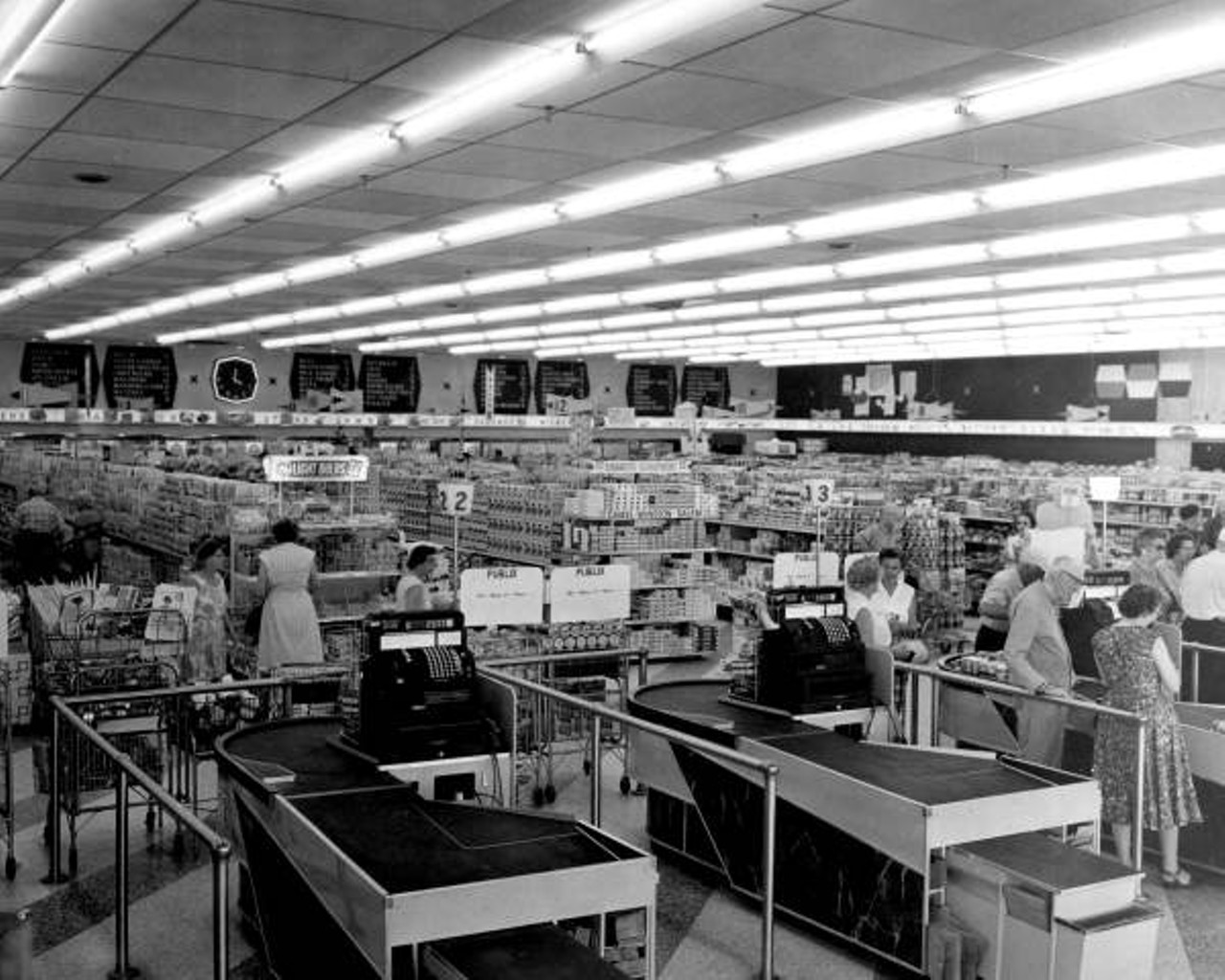 Customers shopping at Publix super market - Saint Petersburg, Florida. 1961.