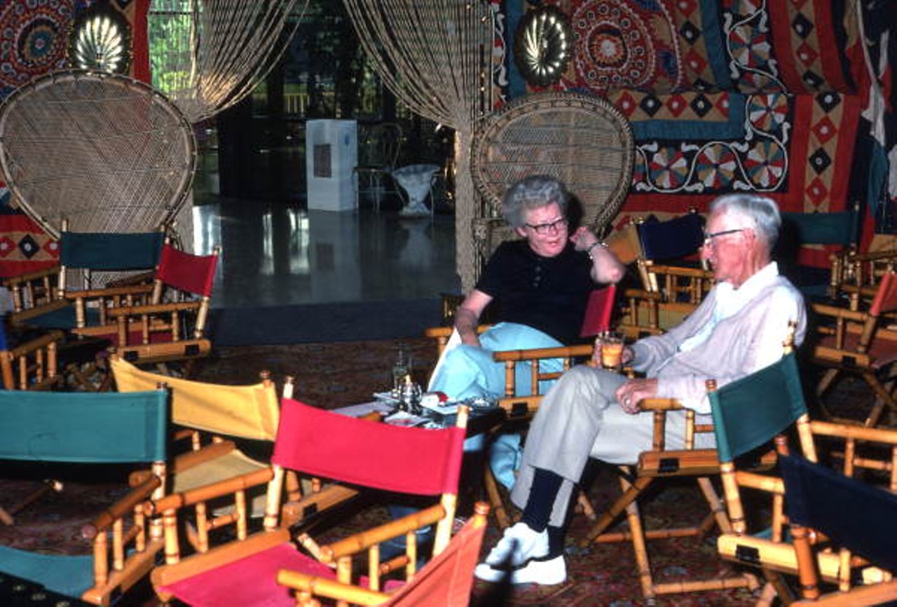 Visitors at the Kapok Tree Inn's "Rajah Lounge" in Clearwater.