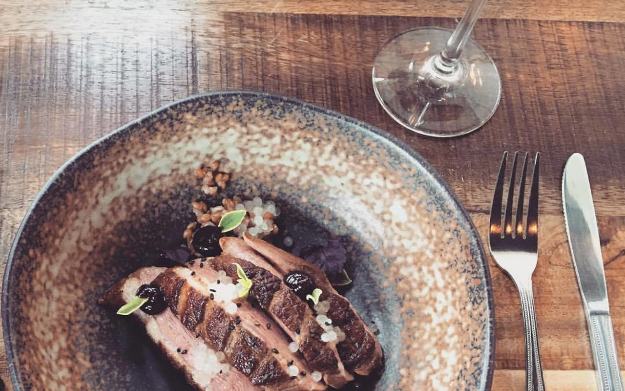 Five-spice duck breast is one item on Mortar & Pestle's soft-opening dinner menu.