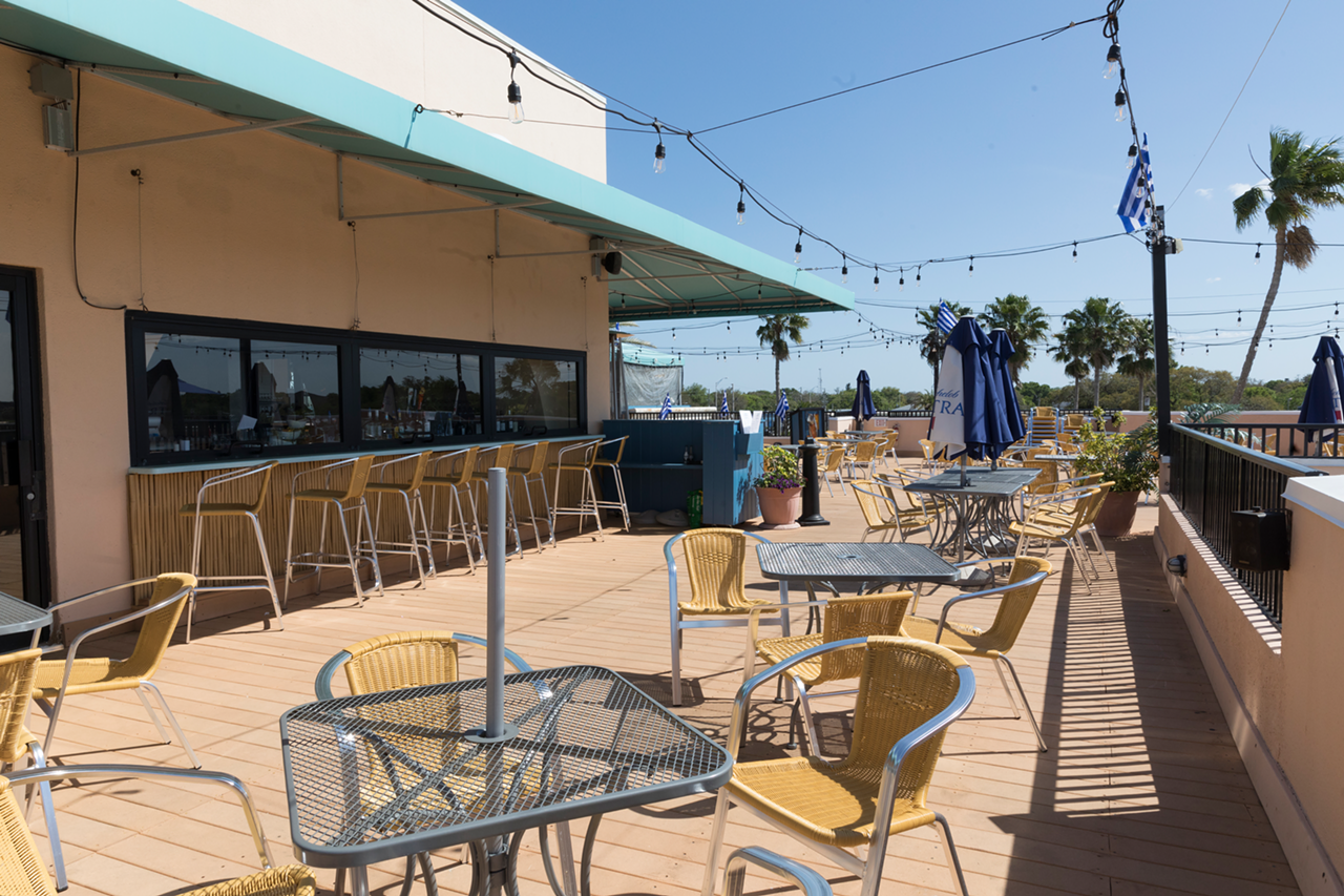 There's plenty of outdoor seating on the spacious patio.