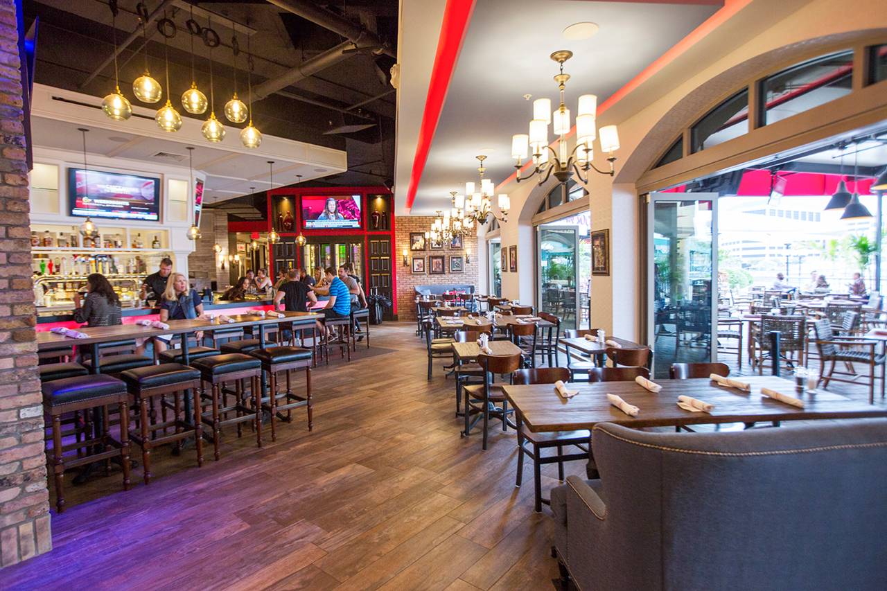 The Tampa location's dining room opens to a large patio.