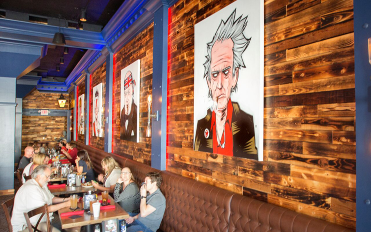 BRIT FIT: Keith Richards glowers at pub patrons from the wall at Yeoman's.