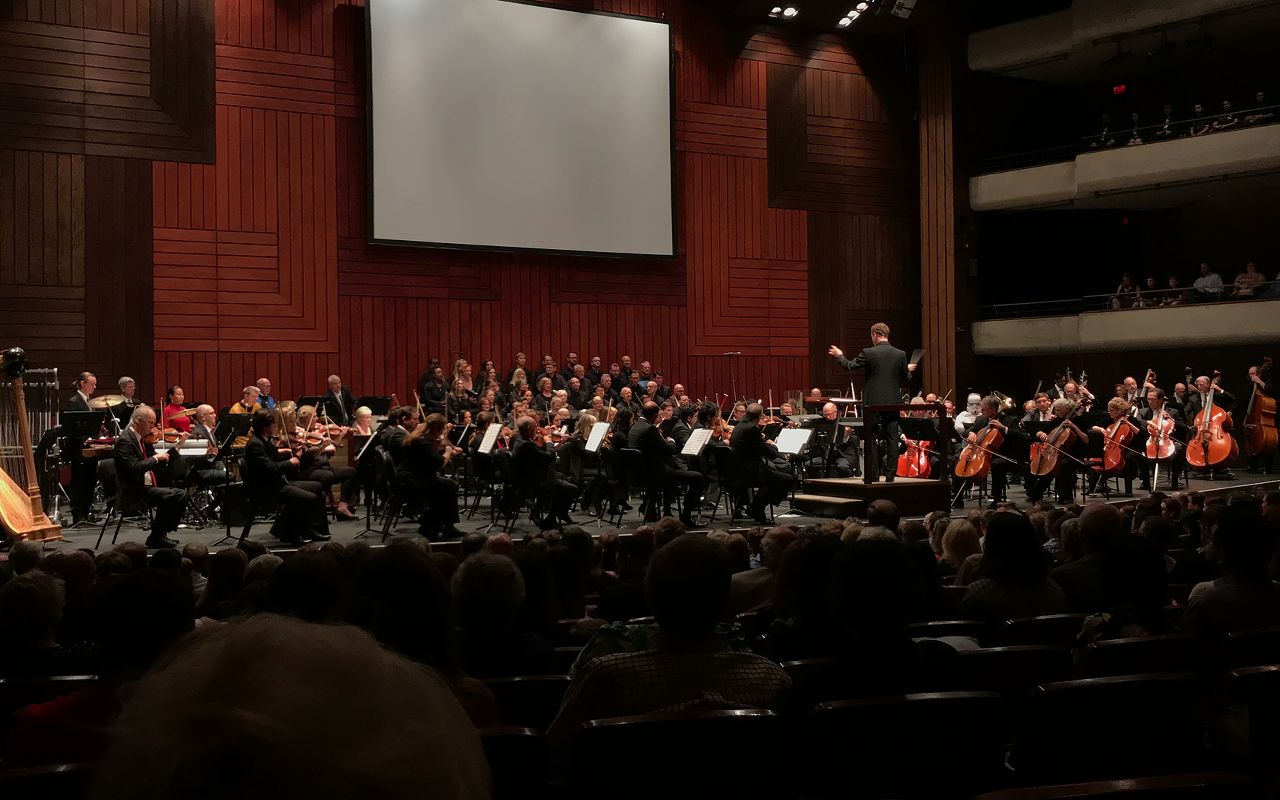 The Florida Orchestra plays David A. Straz Center for the Performing Arts in Tampa, Florida on February 9, 2018.