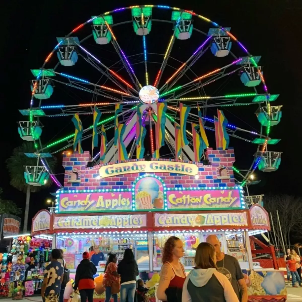The Sarasota Pineapple Drop Carnival features midway rides for the whole family.