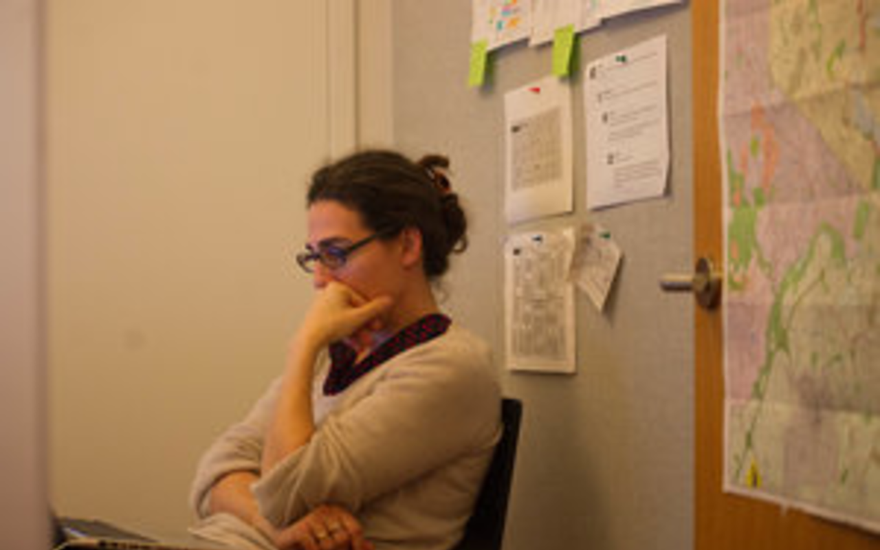 Sarah Koenig in the Serial offices.