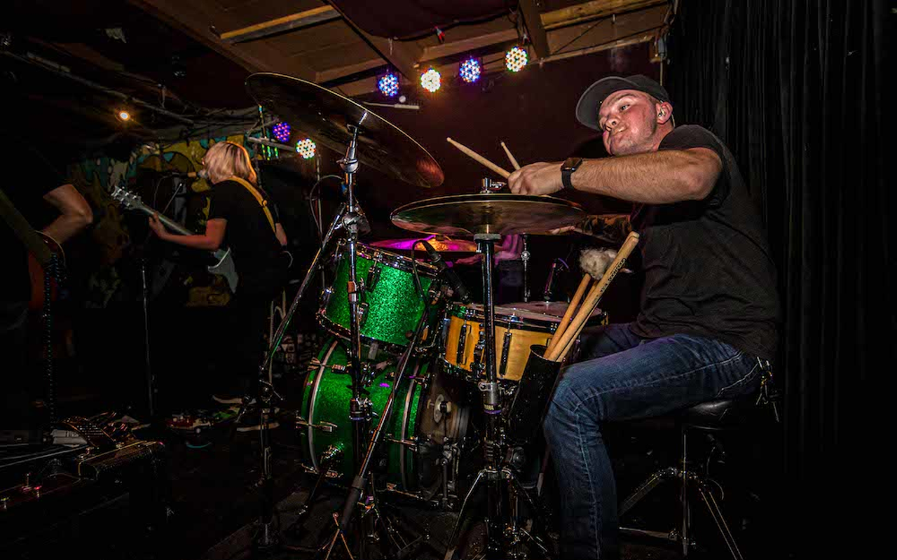 Drummer Jonathan Robbins, who plays with Hollyglen at Crowbar in Ybor City, Florida on Nov. 14, 2020.