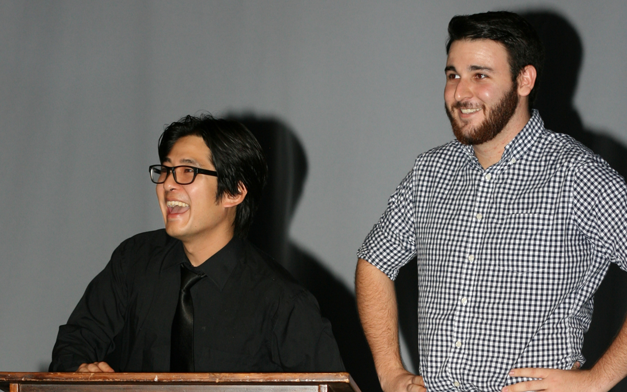 HOSTS WITH THE MOST: The evening’s hosts, from left: J. Elijah Cho & Ryan Bernier