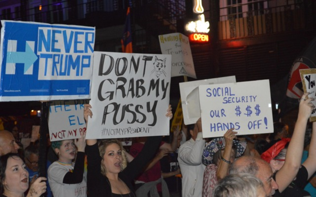 Over a thousand protesters marched in downtown St. Pete the Sunday after Trump was elected.