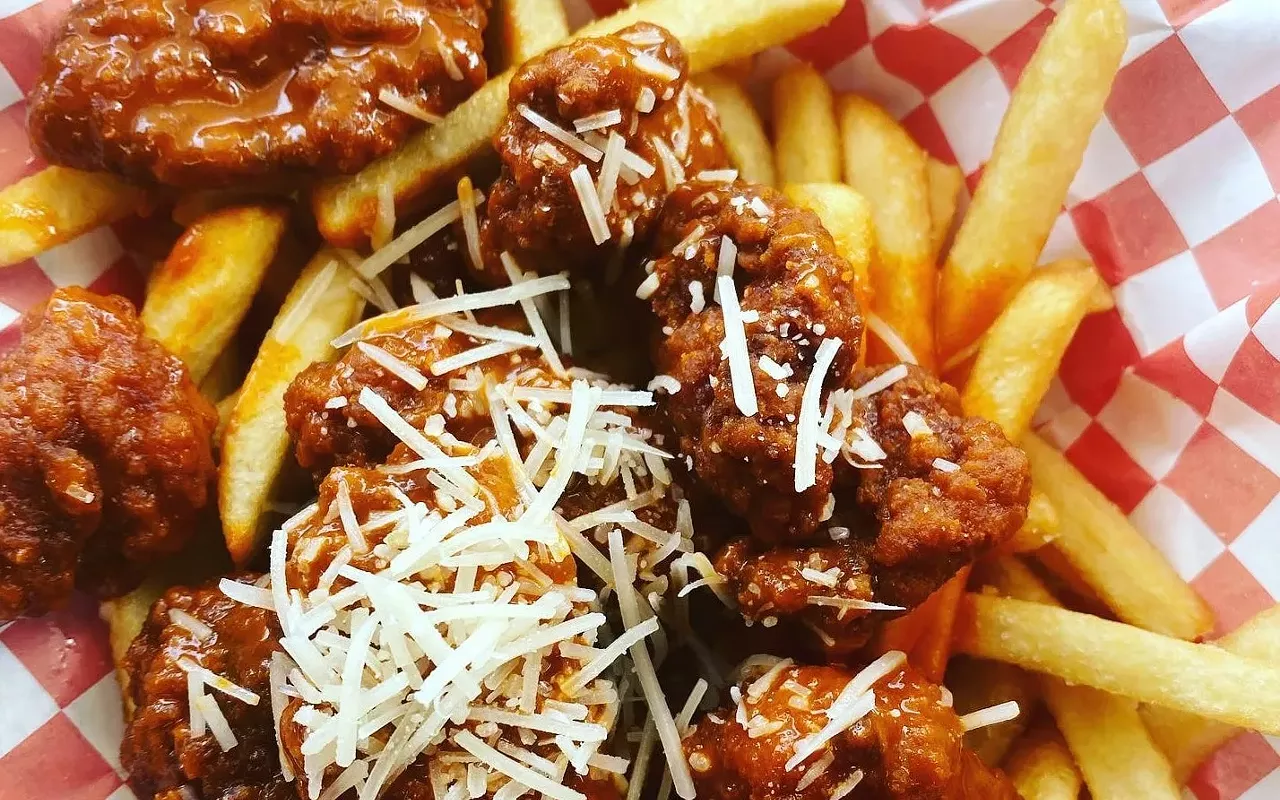 Loaded fries from Pam'z Pizza Cones.
