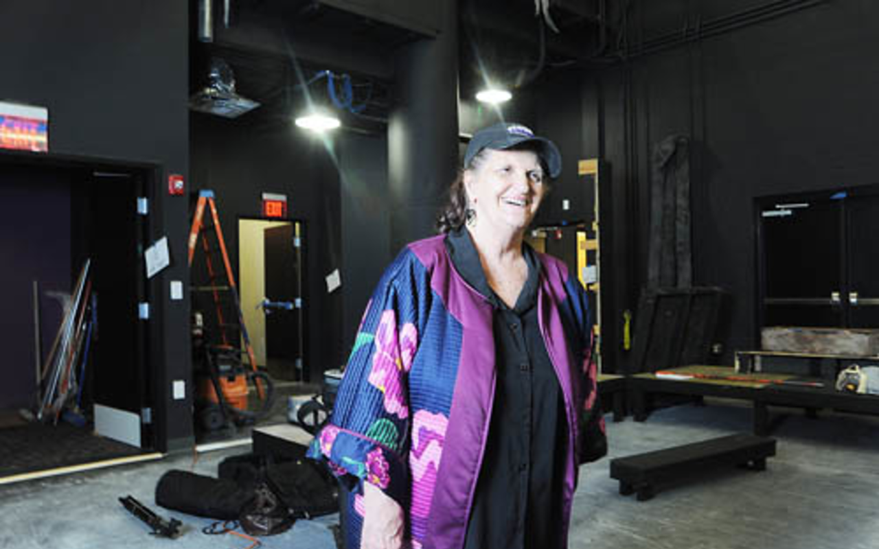 LIGHT THE LIGHTS: Anna Brennen on stage in her theater company's first permanent home.